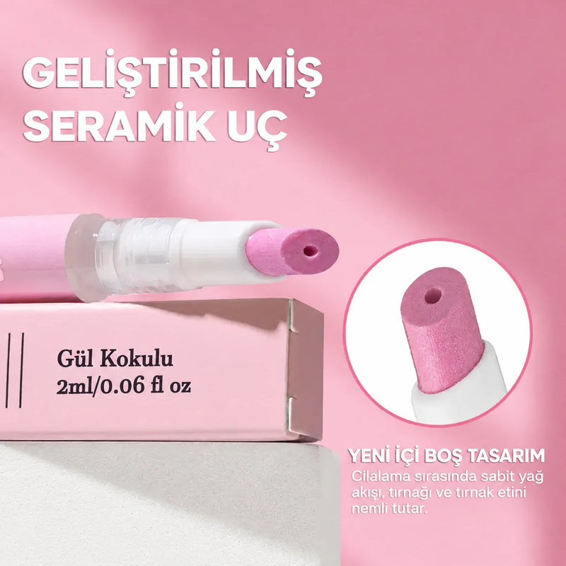 Seramik ucun merkezindeki yağ çıkışının yakın çekimi